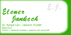 elemer jankech business card